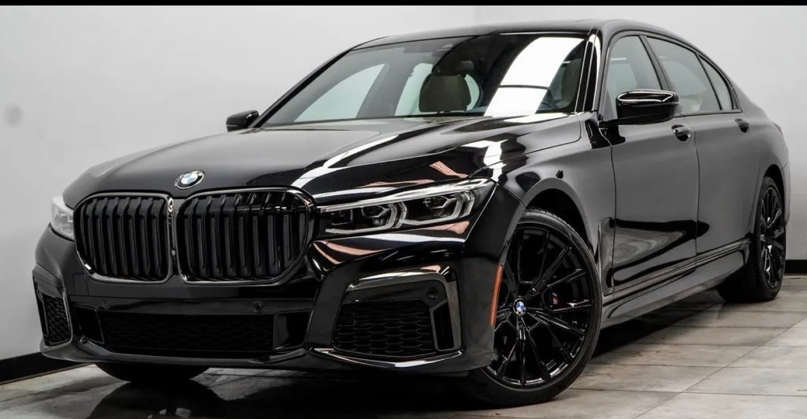Black BMW 7 Series luxury sedan